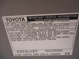 2005 TOYOTA TACOMA SR5 SILVER DOUBLE CAB 4.0L MT 4WD Z15140